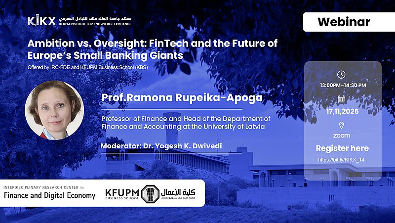 Prof. Rupeika-Apoga tiešsaistē vadīs semināru par fintech attīstību Baltijā