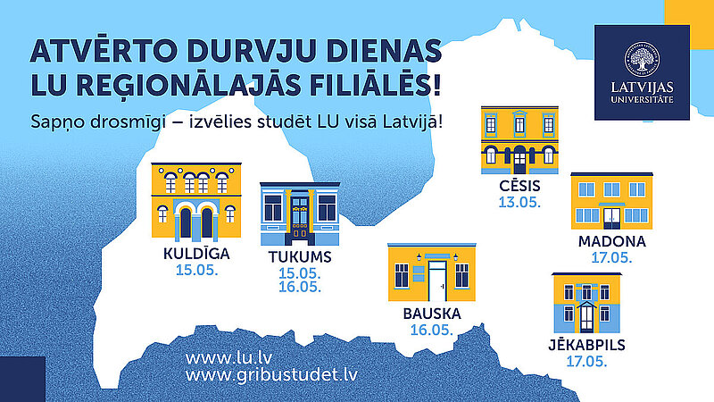 LU aicina uz Atvērto durvju dienām reģionālajās filiālēs visā Latvijā
